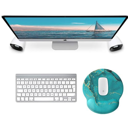 eulps Mouse Pad with Wrist Rest, Comfortable Computer Mousepad with Gel Wrist Support Smooth Surface and Non-Slip PU Base for Pain Relief, Laptop, Office & Home (Calm Lake) - color: Calm Lake