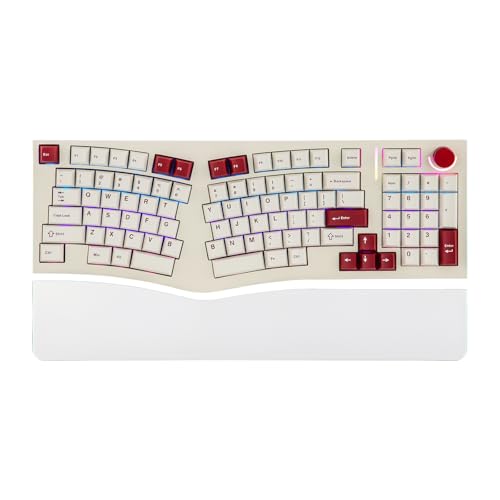 MechLands Feker Alice98 Ergonomic 98 Keys Custom Mechanical Keyboard, VIA Programmable, USB-C Wired Gaming Keyboard, Hot Swappable, 5 Layer Paddings, Control Knob, NKRO, RGB for Win/Mac (Beige) - color: Beige