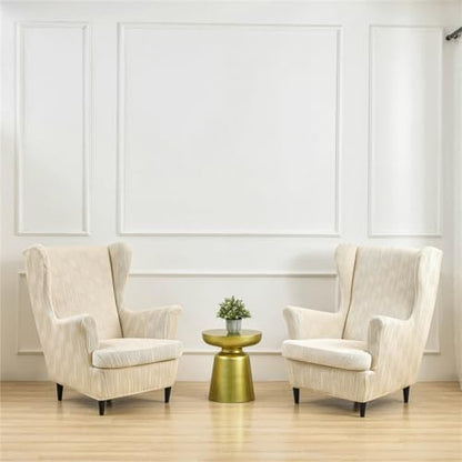 KRFOONN Stretch Wing Chair Slipcovers Printed 2 Piece Wingback Chair Covers Soft Spandex Wingback Armchair Slipcover Furniture Protector Chair Covers for Living Room Wingback Chair, T12 - color: Color T12