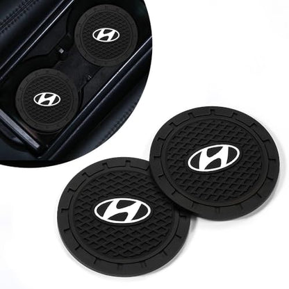 2PCS Car Cup Holder Coasters,Non-Slip Car Coasters for Hyundai Santa Fe Palisade Kona Elantra Drink Holder Compatible with ，Vehicle Inner Accessories for Cup Insert Mat,Silicone - color: Bd-xd