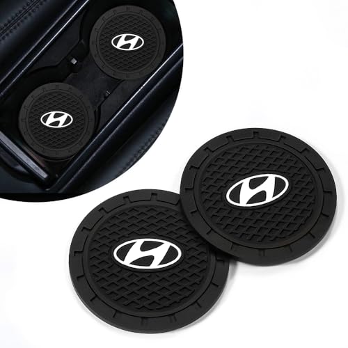 2PCS Car Cup Holder Coasters,Non-Slip Car Coasters for Hyundai Santa Fe Palisade Kona Elantra Drink Holder Compatible with ，Vehicle Inner Accessories for Cup Insert Mat,Silicone - color: Bd-xd