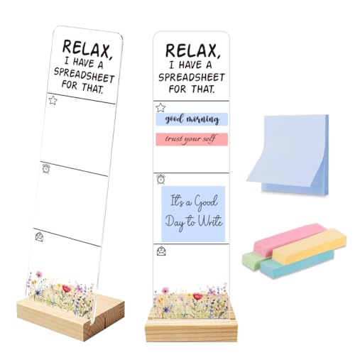 Sticky Notes Monitor Memo Board I Have A Spreadsheet for that Funny Office Quote Message Board Portable Sticky Note Holder with 200 Sheets Sticky Notes Humorous Desk Decor and Gift - color: Relax