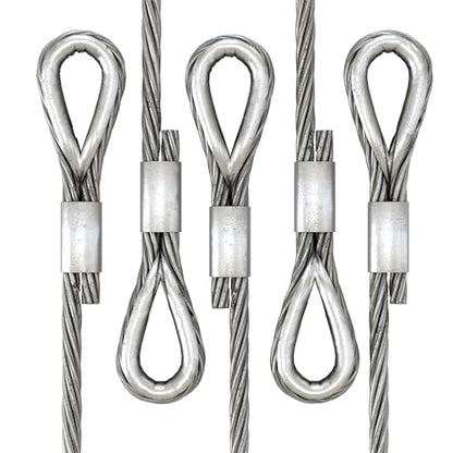 uxcell 100Pcs Aluminum Crimping Loop Sleeve for 3/32" Diameter Wire Rope, Double Ferrule Aluminum Wire Rope Sleeve for Cable Line End - size: 3/32"