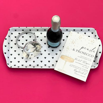 Sprinkles & Confetti Black Heart Melamine Serving Tray with Handles, Lightweight Shatter-Resistant, BPA-Free, Dishwasher Safe - Serving Tray for Charcuterie, Desserts & Parties - color: Black Heart