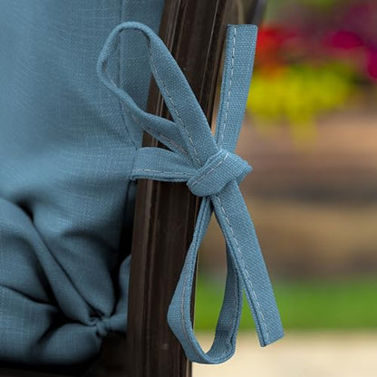 Arden Outdoor Midback Chair Cushion, 18 x 16.5, Rain-Proof, Fade Resistant French Blue Texture - color: French Blue Texture