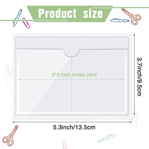 Chinco 30 Pcs Self Adhesive Pockets, Bin Labels for Storage Bins, Clear Pocket Label Sleeves, Plastic Index Card Holder with Top Open for Organizing Bins Box Drawer(3 x 5 Inches) - size: 3 x 5 Inches