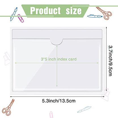Chinco 30 Pcs Self Adhesive Pockets, Bin Labels for Storage Bins, Clear Pocket Label Sleeves, Plastic Index Card Holder with Top Open for Organizing Bins Box Drawer(3 x 5 Inches) - size: 3 x 5 Inches