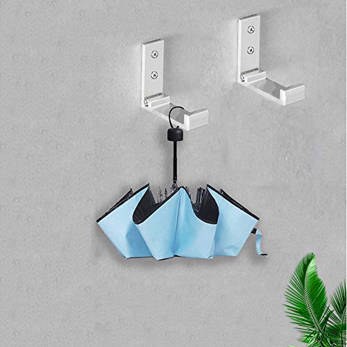 Folding Coat Hooks, 10Pcs Wall Hooks for Hanging Coat Towel Hooks Hardware Heavy Duty Aluminum Alloy Headphone Holder Hooks No Rust Wall Mounted with Screws for Bags Fitness Equipment (10Pcs-Silvery) - color: 10Pcs-Silvery