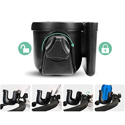 Cup Holder for Boat with Phone Holder, Boat Rail Cup Holder,Drinks Holders | Clamp-On Marine Cup Holders 360° Adjustable for Pontoon Boat, Bimini Top, Boat Rail, Grab Bar, PWC, Boat Gifts for Men