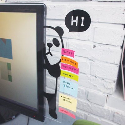 Fourtune Notes Holder and Reminder Memo Board for Right Computer Monitors Screen Acrylic Message Boards Memo Pads (PANDA)