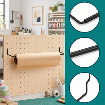 10 Pack Paper Towel Holder for Pegboard, Fits Any Standard Pegboard Extendable Heavy Duty Pegboards Hooks for Workshop, Garage, Kitchen, Laundry Room, Bathroom