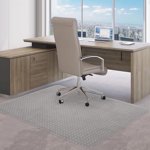 BesWin Office Chair Mat for Carpeted Floors, Transparent Desk Chair Mat for Low Pile Carpets, Plastic Floor Mat for Office Chair on Carpet for Work, Home, Gaming, Easy Glide (36" X 48" Rectangle)