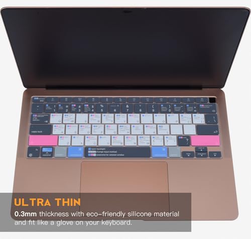CaseBuy MacBook Air M1 Keyboard Cover Shortcuts for MacBook Air 13 inch 2021 2020 Model A2179 A2337 M1 with MAC OS Shortcut Hot Keys(Not Fit 2022-2025 Air M2 M3 M4 A2681 A3113 A3240) - size: MacBook Air 13" (2020-2021)