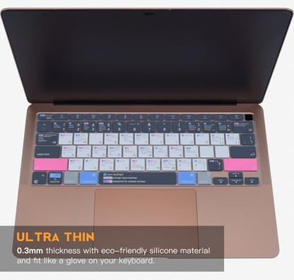 CaseBuy MacBook Air M1 Keyboard Cover Shortcuts for MacBook Air 13 inch 2021 2020 Model A2179 A2337 M1 with MAC OS Shortcut Hot Keys(Not Fit 2022-2025 Air M2 M3 M4 A2681 A3113 A3240) - size: MacBook Air 13" (2020-2021)