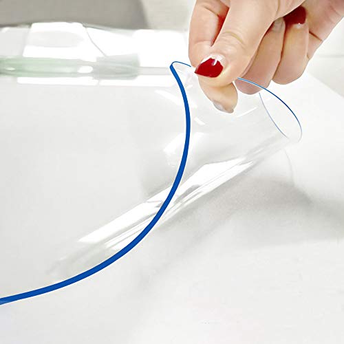 1.5mm Thick Clear PVC Table Cover Protector 12x34 Inch Crystal Vinyl Table Pad Heat Resistant Plastic Desk Protector Waterproof Cloth Mat for Writing Desk Laptop Pad Dresser Non-slip Easy Clean - color: Clear Rectangle 1.5mm, size: 12"x34"