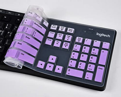 Keyboard Cover for Logitech MK295 MK270 K270 Keyboard, Logitech MK370 MK270 K270 Keyboard Skin Protector - Gradual Purple - color: Gradual Purple