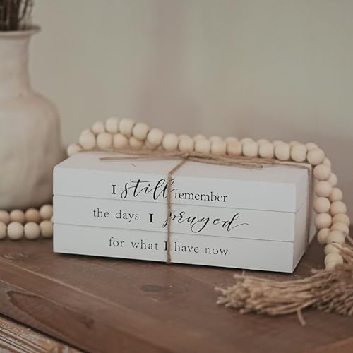 Decorative Books for Home Decor, Wooden Faux Book for Decoration, Farmhouse Stacked Display Books (I still remember the days) - style: I still remember the days
