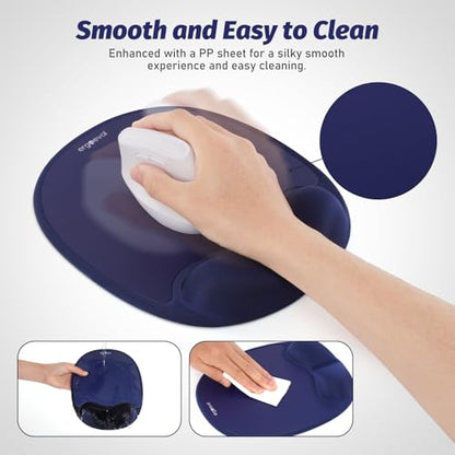 Ergonomic Mouse Pad for Vertical Mouse, Memory Foam (Midnight Blue) - color: Midnight Blue