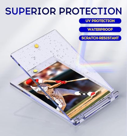 100ct Magnetic Card Holder, 35pt One Touch Card Holder, U-V Protectors Hard Plastic for Trading Cards, Magnet Case, Sports, Game, Football, Baseball - size: 100 PACK