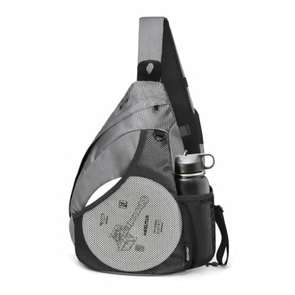 MOYAQI Disc Golf Bag with Retriever Holder and Storage Pockets, Disc Golf Backpack with 8-10 Disc Capacity, Padded Adjustable Strap and Back Panel, Lightweight and Durable - color: Light gray