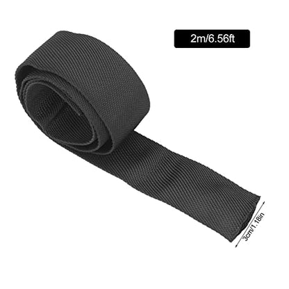 Rope Protector Sleeve, Polyester Winch Rope Protective Sleeve Black Universal Trolling Motor Cable Sleeve for 5cm/1.97in Width Cable Line(2M) - size: 2M