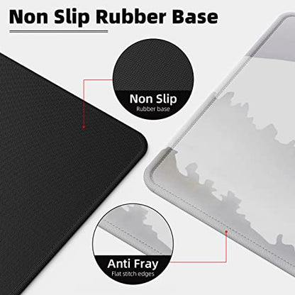 ETZ Japanese Cherry Blossom Mouse Pad (31.5 × 11.8 × 0.12 inch) Extended Large Mouse Mat Desk Pad, Stitched Edges Mousepad,Non-Slip Rubber Base,Gaming Mouse Pad - color: Ink Drawing Mouse Pad - 1