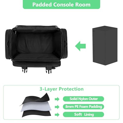 PGmoon Tactical Console Carrying Case Compatible with Xbox Series X, Travel Carry Case Bag with Multi-Pockets for Controllers, Discs & More Accessories (Patent Design)