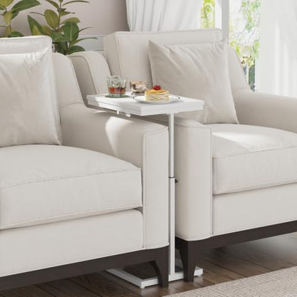 TUTOTAK End Table, Side Table, Tall Couch Table, Sofa Table, Living Room, Bedroom，White TB01BW083P - color: White, size: 1 Pack, style: Large