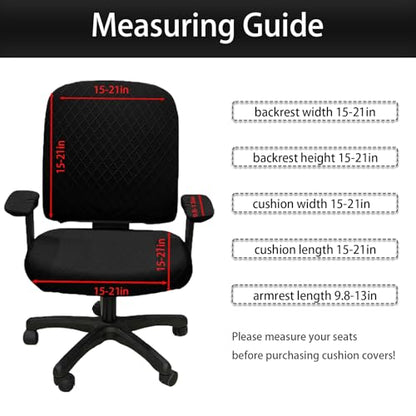 Stretch Jacquard Office Chair Cover with Armrest Covers, Removable Washable Desk Chair Cover, Anti-dust Seat Cushion Protectors -Seat + Backrest, Black - color: Black, size: Chair Seat + Backrest + Armrest Cover