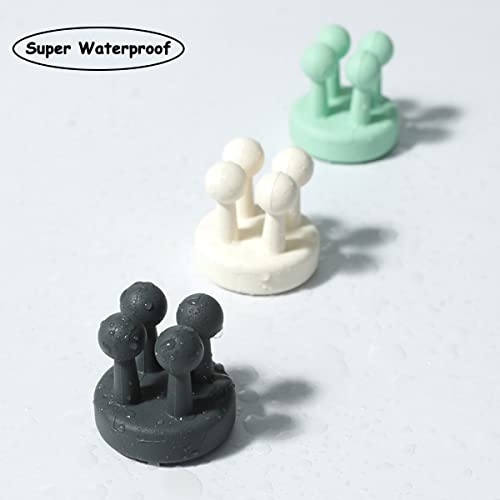 6 Pcs Silicone Waterproof Toothbrush Holders,Multi-Function Self Adhesive Hooks for Hanging Key Clothes Towel Cable for Kitchen Bathroom Home Office Mixed（6pcs White） - color: 6pcswhite