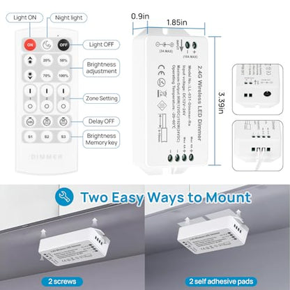 Litever Under Cabinet Lighting Kit. Slim. Super Bright. 21W. Dimmable. Remote with Synchronous Control. Perfect for Kitchen Under Cabinets, Over Counter, Display Lights, Shelf Light. Cool White 4000K. - color: Cool White 4000K