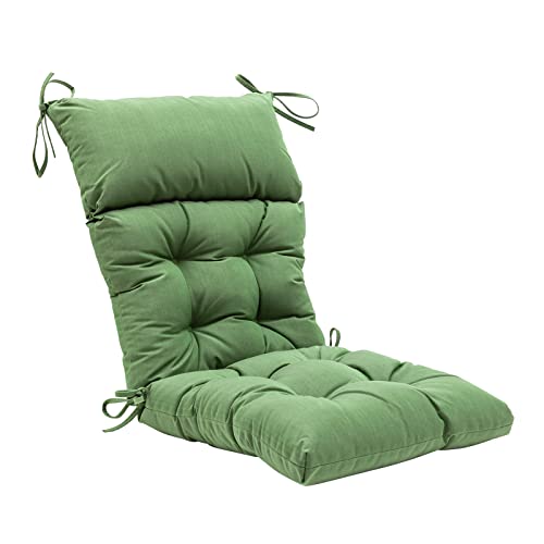 QILLOWAY Outdoor Rocking Chair Cushions Set of 2, 100% Polyester Waterproof Patio Rocking Chair Cushion, High Back Weatherproof Chair Pad for Adirondack & Outdoor Furniture, Dark Green - color: Dark Green
