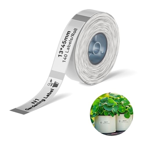 NIIMBOT Plant Labels 13×45mm (0.51'' x 1.77''), for N1(B18) Label Maker, Suitable for Outdoor Indoor Plant Potted Tag, PET Material, Long Storage, Waterproof and High-Temperature Resistance, Clear - color: 0.51''×1.77''-clear Gardening