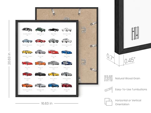 HAUS AND HUES Race Car Poster - Super Car Poster - Made in The USA - Black Frame 16x20 - color: Sports Car, size: 16"L x 20"W, style: Black Framed