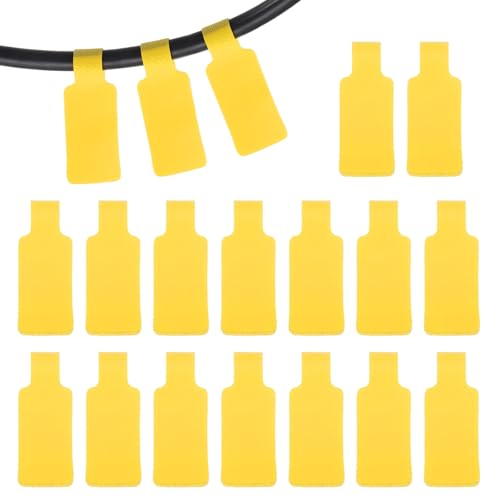PATIKIL 16Pcs Cable Labels Tags, 1.8" Write on Wire Tags Cord Labels Hook Loop Rectangle Cable Ties for Electronics Organize Wire Classify Identification Management, Yellow - color: Yellow