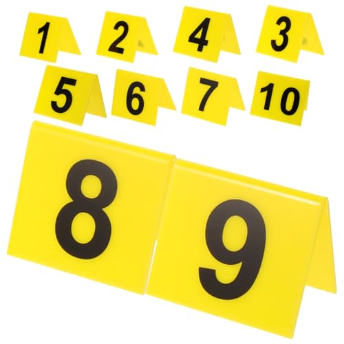 Tofficu Reusable Acrylic Number Markers Double-Sided Table Number Signs 1-10 for Restaurant Banquets Game Supplies and Event Seating