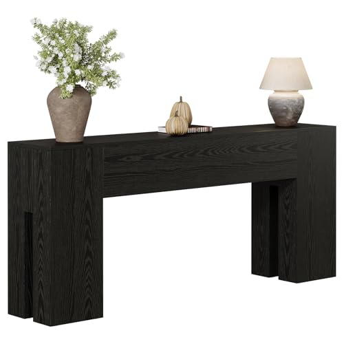 Tribesigns 71-Inch Long Console Table for Entryway, Farmhouse Sofa Console Behind Couch, Entry Table for Hallway, Foyer, Living Room, Black - color: Black