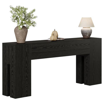 Tribesigns 71-Inch Long Console Table for Entryway, Farmhouse Sofa Console Behind Couch, Entry Table for Hallway, Foyer, Living Room, Black - color: Black