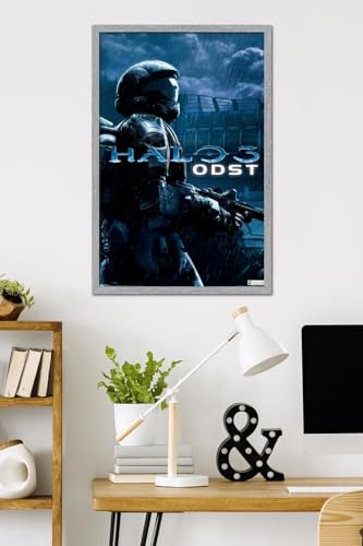 Halo: ODST - Key Art Wall Poster, 34L" x 22.4W", Gray Framed Version - color: Gray Framed Version, size: 34"L x 22.4"W