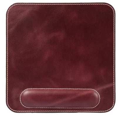Londo Top Grain Leather Mouse Pad with Wrist Rest – Ergonomic Support, Non-Slip Base, Smooth Surface - color: Purple