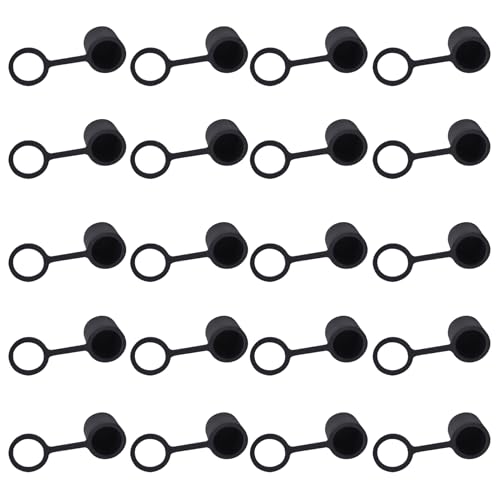 BNC-B Plug Protective Cover 20 Pcs Anti-Dust Protector Caps, Plug Protector Caps for BNC-B Female Ports and Computers Black Silica Gel - color: Black, size: BNC-B