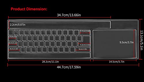 Clear Desktop Computer Keyboard Cover Skin for PC 104/107 Keys Standard Keyboard, Anti Dust Waterproof Keyboard Protector Skin
