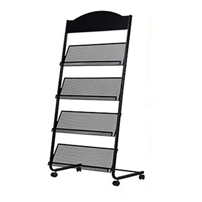 Iron Simple Floor-Standing Magazine Display Rack - Black