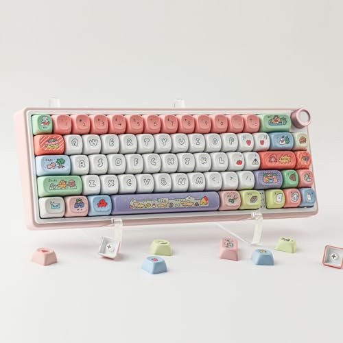 Tsungup MOA Profile Keycaps,126 Keys PBT Cute Funny Smiley Keycaps | Dye-Sublimation Custom Keycap Set with Keycap Puller for Cherry Gateron MX Swithes Mechanical Keyboards - color: Smiley