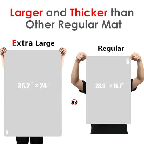 Extra Large Silicone Mat for Resin 36.2" x 24", 2MM Thick Silicone Craft Mat for Table, Multifunction Silicon Matt for Kitchen Countertop Protector Heat Resistant Placemat by Foepoge(Gray) - color: Gray, size: 36.2" x 24"