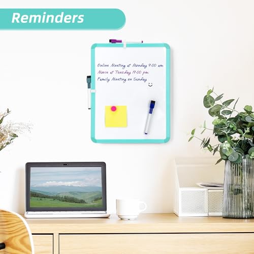 VUSIGN Small White Board Dry Erase, 14'' x 11'' Magnetic Dry Erase Board, Mini Whiteboard with Markers for Students, Fridge, Wall, Locker, Green - color: H-green 1 Pack