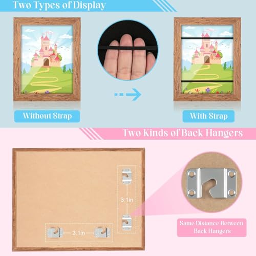 GULETHUN [2-Pack] Kids Art Frames, 9x12 Front Opening Kids Artwork Frames Changeable, Dark Wood Grain Artwork Display Storage Frame for Wall, Holds 50 Pcs, for 3D Picture, Crafts, Children Drawing - color: Dark Woodgrain, size: 9x12"