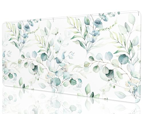 Desk Mat, 32" x 16" XXL Extended Large Gaming Mouse Pad, Desktop Decor Desk Pad, Cute Men Women Office Supplies and Accessories, XL Mouse Mat for Laptop & Keyboard, Minimalism White Flower - color: Minimalism White Flower, size: 32" x 16"