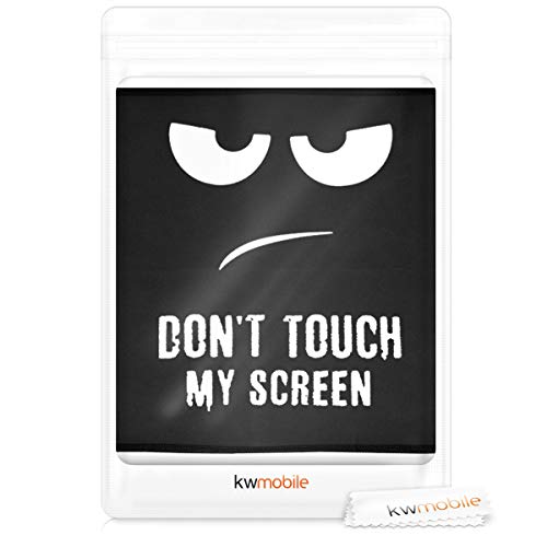 kwmobile Computer Monitor Cover Compatible with 34-35" monitor - Don't Touch My Screen White/Black