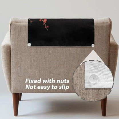 2026 Upgraded Headrest Cover for Recliner Chair Cat Fish Waves Armrest Cover Soft Breathable Non Slip Headrests Slipcovers Lounge Chair Headrests Protector - color: Cat Fish Waves